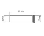 Bruckner Prodlužovací Kus Pro Závěsné Wc, Prům. Potrubí 90mm, Délka 350mm
