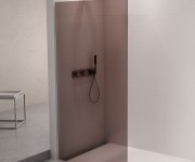 Polysan Architex Sada Pro Uchycení Skla Podlaha-stěna Se Spádovou Lištou, 1615x2105mm, Levá, Leštěný Hliník