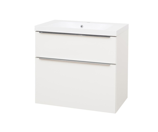 Mereo Mailo, Koupelnová Skříňka S Umyvadlem Z Litého Mramoru 81 Cm, Bílá, Elox Al Madlo