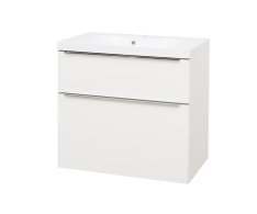Mereo Mailo, Koupelnová Skříňka S Umyvadlem Z Litého Mramoru 81 Cm, Bílá, Elox Al Madlo