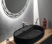 Isvea Infinity Oval Keramické Umyvadlo Na Desku, 60x40cm, černá Mat