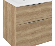 Sapho Set Koupelnová Skříňka Cirasa 60cm S Umyvadlem A Led Zrcadlem, 2x Zásuvka, Dub Alabama