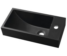 Sapho Ariana Umývátko, Litý Mramor, 50x25cm, Baterie Vpravo, černá Mat