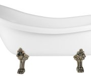 Polysan Retro Volně Stojící Vana 174,5x82x80,5cm, Bílá, Nohy Bronz