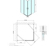Polysan Zoom čtvercová Sprchová Zástěna 900x900mm, čiré Sklo
