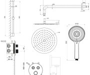 Sapho Smart Select Podomítkový Sprchový Set S Termostatickou Baterií, 2 Výstupy, Posuvný Držák Sprchy, Zlato Mat