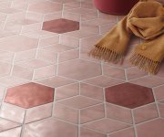 Dlažba jako beton CIR Materia Prima Pink Velvet Esagona 24x27,7 - růžová