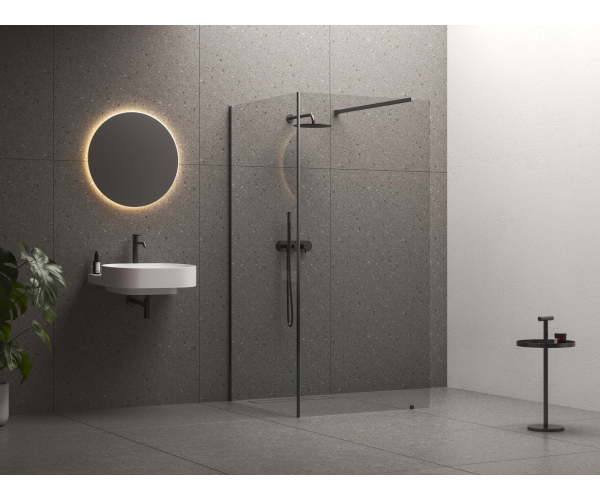 Sprchový kout Walk-In model Corner - Walk-In Corner Set 110x80, grafit metalický+transpa