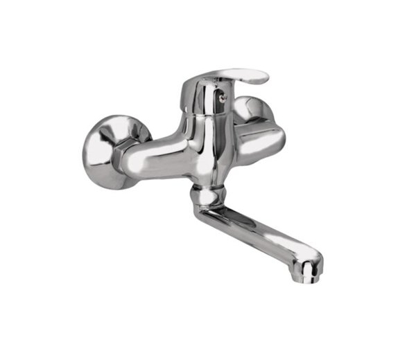 Dřezová Stěnová Baterie, Ramínko 120 Mm, Rozteč 100 Mm - Chrom – Zora