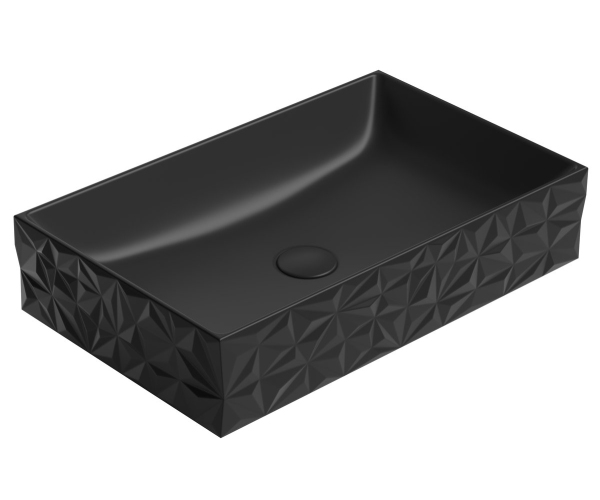 Gsi Kube X Diamante Keramické Umyvadlo Na Desku, 60x37cm, černá Mat