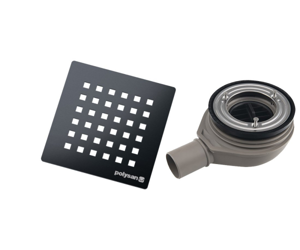 Polysan Flexia Vaničkový Sifon, Průměr 90mm, Dn40, Krytka Gun Metal