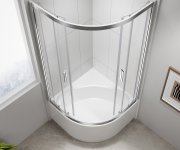 Polysan Selma čtvrtkruhová Sprchová Zástěna 900x900x1650mm, čiré Sklo