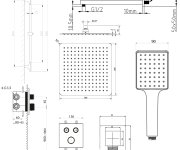 Sapho Smart Select Podomítkový Sprchový Set S Termostatickou Baterií, 2 Výstupy, Posuvný Držák Sprchy, Zlato Mat