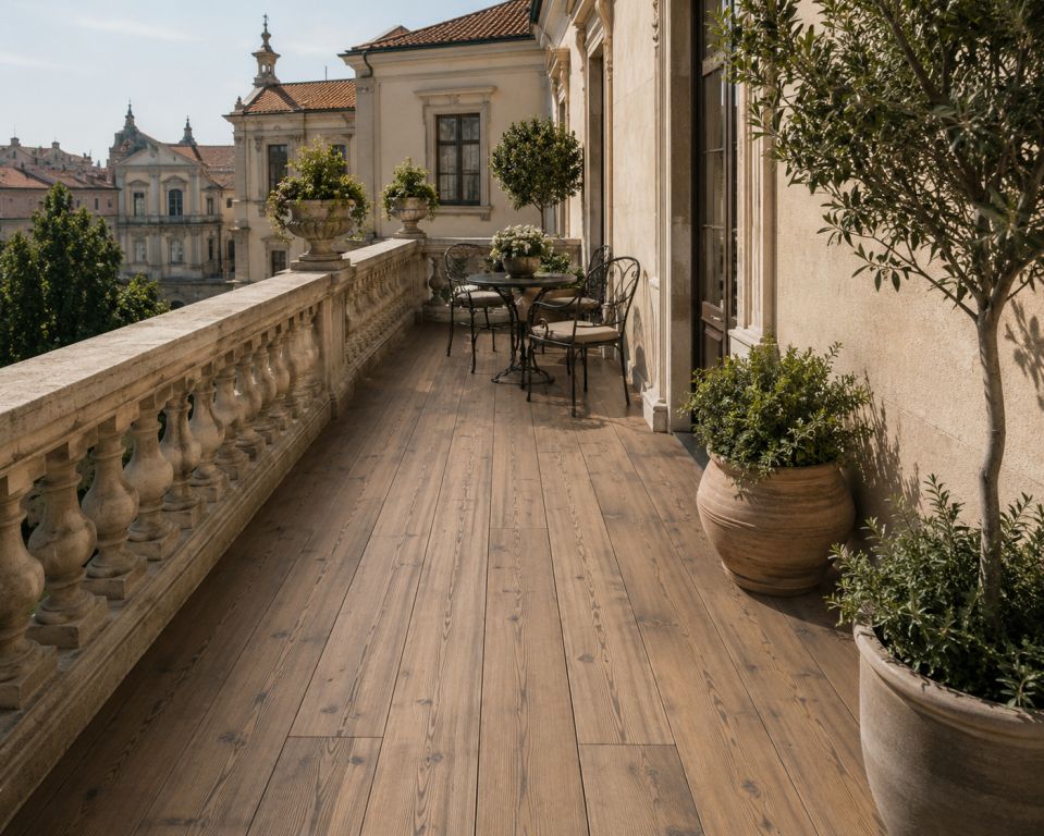 Realizace Balkon s dlažbou Gardenia Just Mix Brown Light