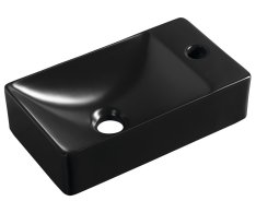 Sapho Margitha Keramické Umývátko 38x22cm, Otvor Pro Baterii Vpravo, černá Mat
