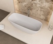 Polysan Medina Volně Stojící Vana, Solid Surface, 165x70x52cm, Bílá Mat