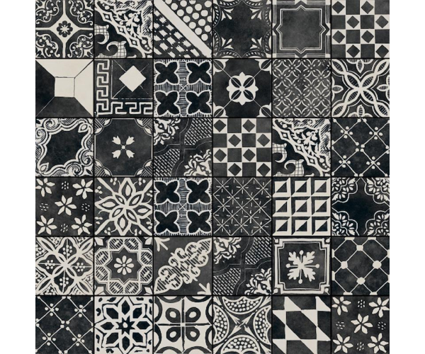 Dlažba jako beton Fioranese Riggiole Nero Mix 20x20 Matt. Rett.