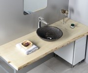 Sapho Blok 1 Kamenné Umyvadlo Na Desku ø 40cm, Matný Tmavý Kámen