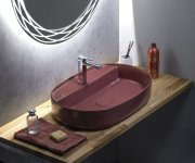 Isvea Infinity Oval Keramické Umyvadlo Na Desku, 60x40cm, Maroon Red