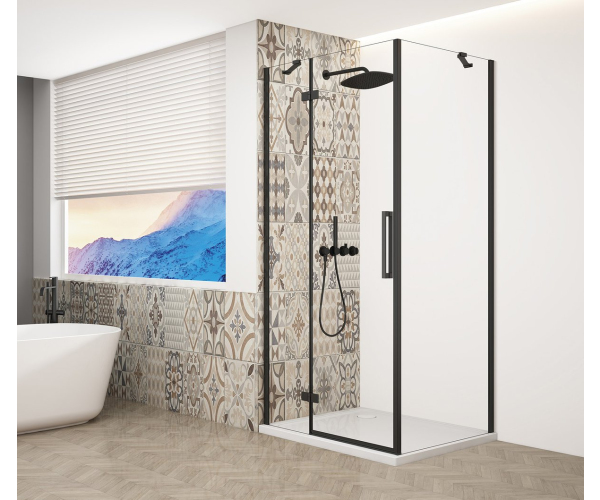 Gelco Trinity Black čtvercový Sprchový Kout 900x900mm, čiré Sklo, Levé