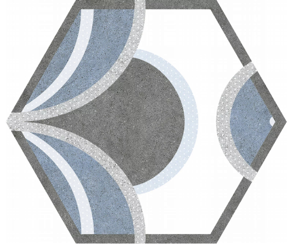 Vzorovaná dlažba Codicer Bow Blue 22x25 Hexagonal