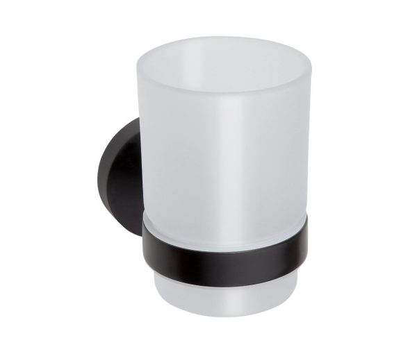Sapho X-round Black Sklenka, Mléčné Sklo, černá Mat