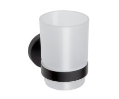 Sapho X-round Black Sklenka, Mléčné Sklo, černá Mat