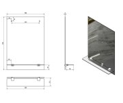 Aqualine Zrcadlo S Otvory Pro Polici 50x70cm, Včetně Závěsů