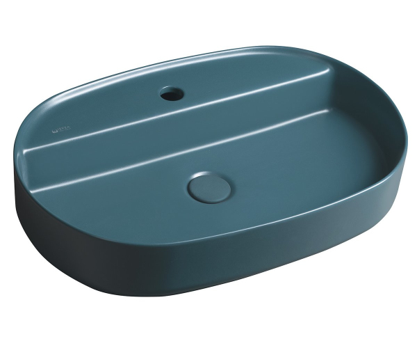 Isvea Infinity Oval Keramické Umyvadlo Na Desku, 60x40cm, Zelená Petrol