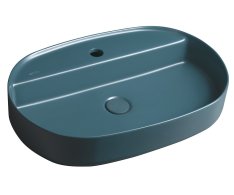 Isvea Infinity Oval Keramické Umyvadlo Na Desku, 60x40cm, Zelená Petrol
