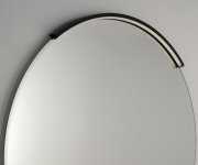Sapho Bord Kulaté Zrcadlo S Led Svítidlem Moon, Broušená Hrana, ø 80cm, Cu Free, černá Mat
