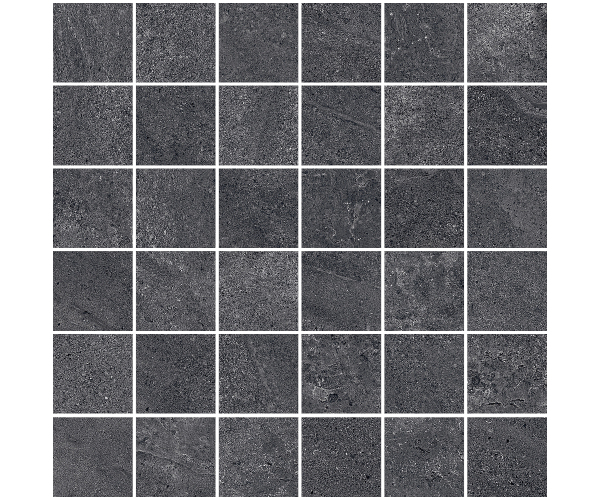 Mozaika jako kámen Sant Agostino Bergstone Mosaico Black 30x30 Nat. Rett. - antracitová