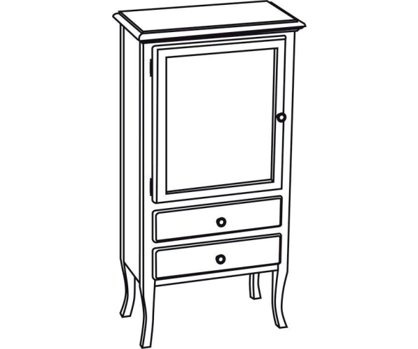 Sapho Retro Skříňka 60x120x38cm, Starobílá, Levá