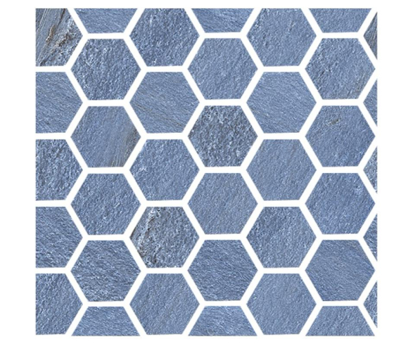 Mozaika jako kámen Fioranese Marmorea Intensa Azul Bahia MOSAICO EXA 30x30 Luc. Rett. - modrá