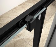 Aqualine Arleta Black čtvrtkruhová Sprchová Zástěna 900x900mm, čiré Sklo