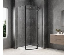 Polysan Globe Gun Metal čtvrtkruhový Sprchový Kout 900x900mm, čiré Sklo, Pravé