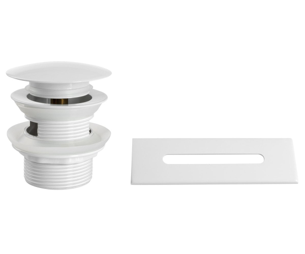 Aqualine Set Krytka Přepadu, Vanová Výpust 6/4", Click-clack, Bílá Lesk