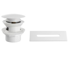 Aqualine Set Krytka Přepadu, Vanová Výpust 6/4", Click-clack, Bílá Lesk