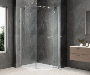 Polysan Globe Chrome čtvrtkruhový Sprchový Kout 800x900mm, čiré Sklo, Pravé