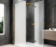 Polysan Globe Gold Matt čtvercový Sprchový Kout 800x800mm, Matné Sklo, Pravé