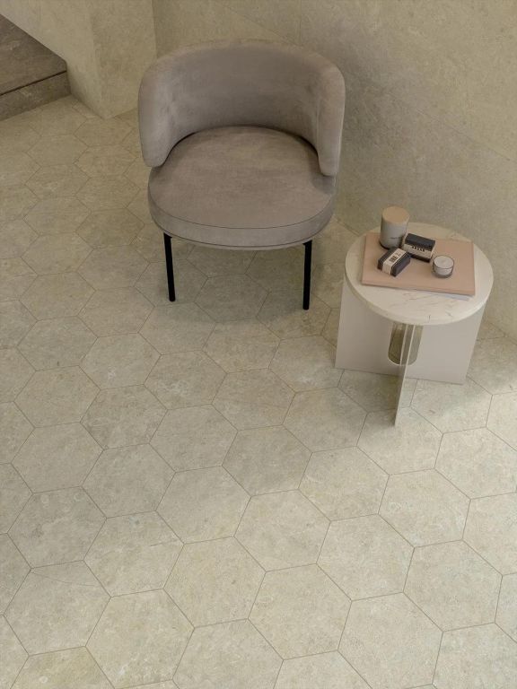Realizace Detail mozaikové dlažby ze série Marca Corona Arkistyle Tessere Clay