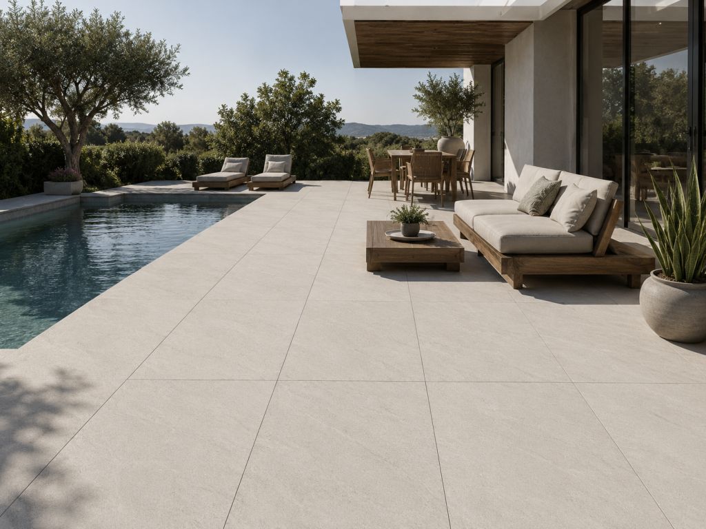 Realizace Terasa s dlažbou Caesar SLAB2 Aextra20 Khaki 