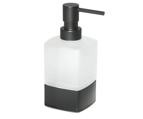 Gedy Lounge Dávkovač Mýdla Na Postavení, 280 Ml, Mléčné Sklo, černá Mat