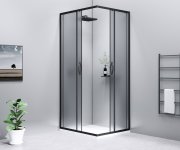 Gelco Sigma Simply Black čtvercový Sprchový Kout 800x800 Mm, Rohový Vstup, Sklo Brick