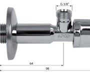 Arco Rohový Ventil A-80 Dlouhý 1/2"x3/8", Anticalc, Chrom