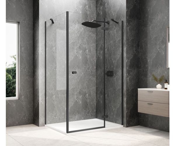 Polysan Globe Black Obdélníkový Sprchový Kout 1100x900mm, čiré Sklo, Pravé