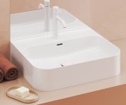 Umyvadlo Ceramic Slim Wall R, nástěnné - Umyvadlo Ceramic Slim Wall R 55 N, s otvorem pro baterii, s přepadem, bílá XJX01155000
