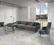 Dlažba jako kámen Saime Shine Perla Luc. Rett. 45x90 6mm - šedá