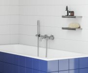 Vanová nástěnná baterie Espirit, se sprchovým setem - ES 022.00CR.+S Vanová nástěnná baterie se sprchovým setem, chrom X07S123