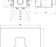 R-box Vertical O2/O3, základní těleso pro 2- a 3-cestné podomítkové baterie - RB 07F.50 Základní těleso pro podomítkové baterie, R-box Vertical 2/3 X070235